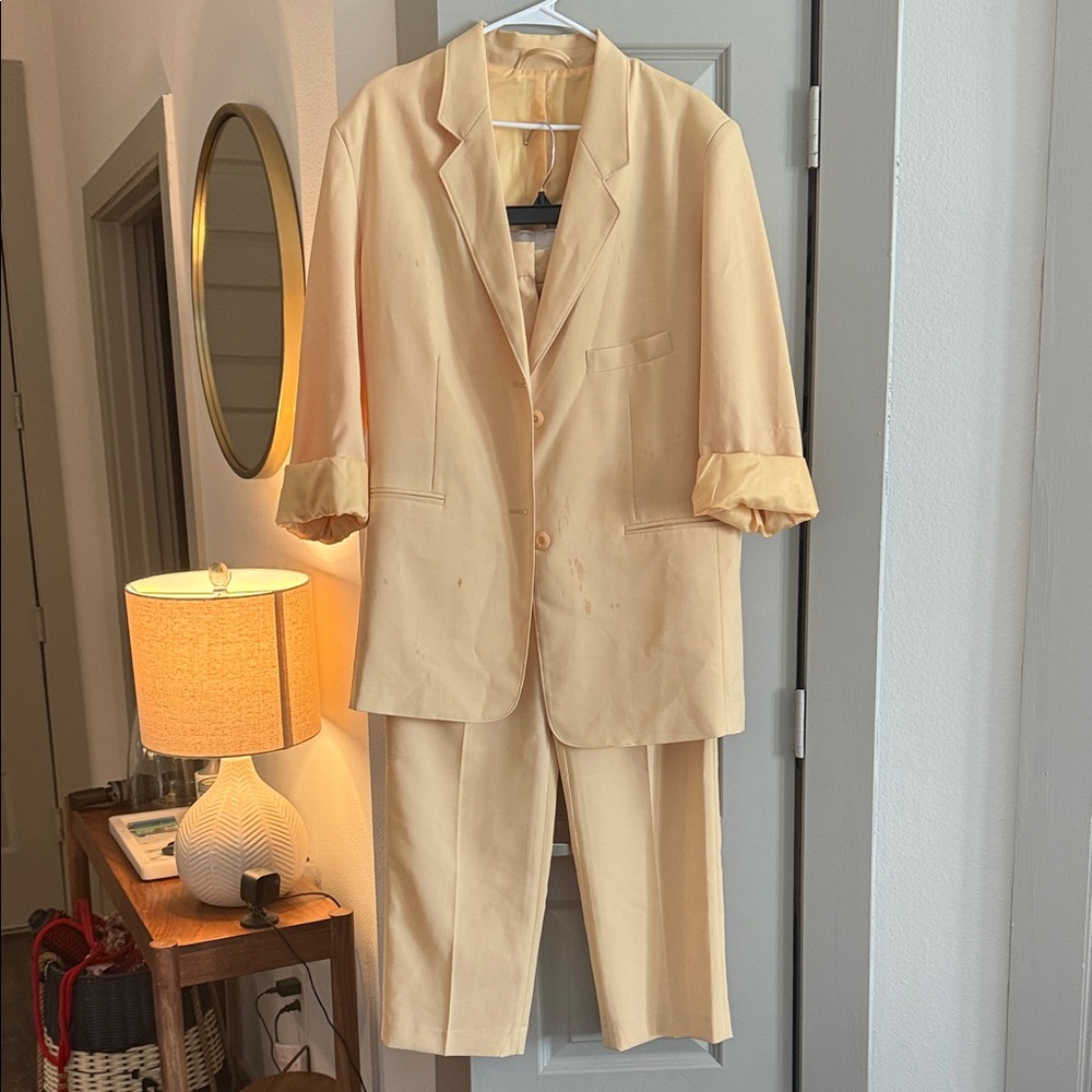The Frankie Shop Beige Blazer and Pants Set